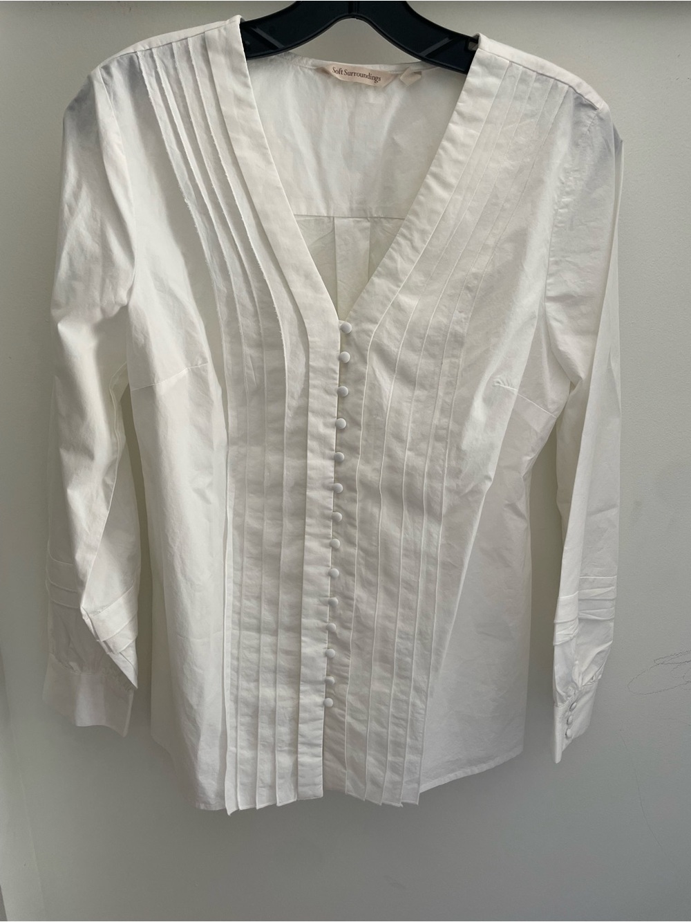 Soft Surroundings White Button-Front Blouse